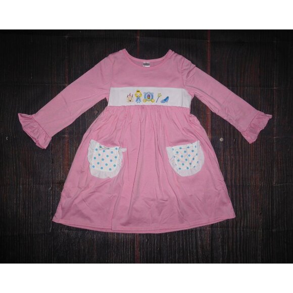 Boutique Princess Cinderella Pink Long Sleeve Dress - Picture 1 of 3